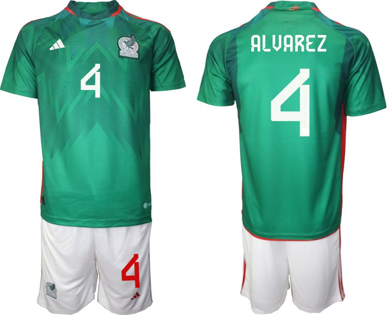 Men 2022 World Cup National Team Mexico home green #4 Soccer Jerseys